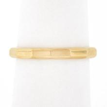 Antique 14k Yellow Gold 2.5mm Polished Faceted Eternity Stack Wedding Band Ring