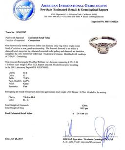 1.26 ctw SI1 CLARITY E COLOR Diamond Platinum Ring (EGL USA CERTIFIED)