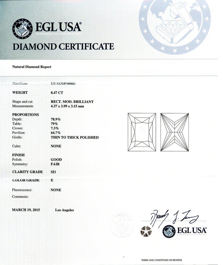 1.26 ctw SI1 CLARITY E COLOR Diamond Platinum Ring (EGL USA CERTIFIED)