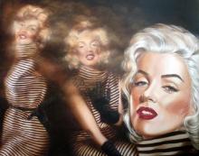 Narilyn in Striped Dress ORIGINAL by Margaret Korona