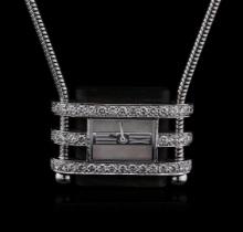 Van Cleef & Arpels 18KT White Gold Diamond Watch Chain Necklace