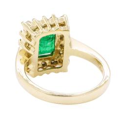 2.90 ctw Emerald and Diamond Ring - 14KT Yellow Gold