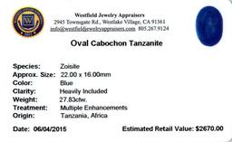 27.83 ctw Cabochon Tanzanite Parcel