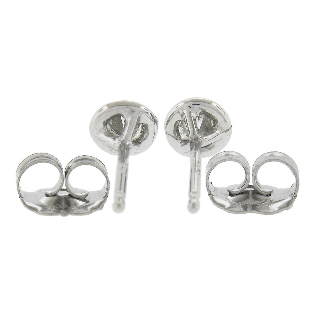 New 14k Gold 0.20 ctw Martini Bezel Set Round Brilliant Cut Diamond Stud Earring