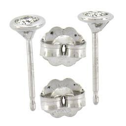 New 14k Gold 0.20 ctw Martini Bezel Set Round Brilliant Cut Diamond Stud Earring
