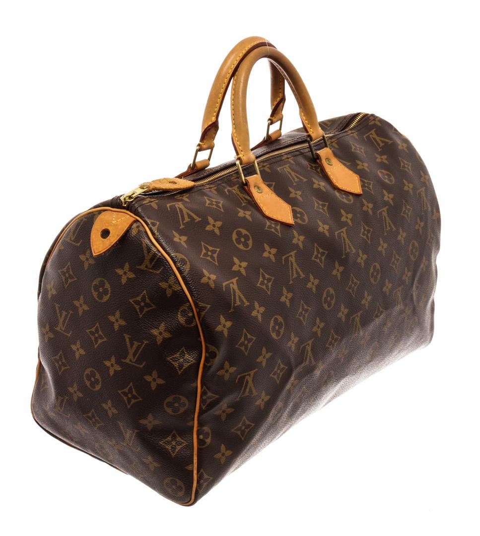 Louis Vuitton Brown Monogram Canvas Speedy 40 Satchel Bag
