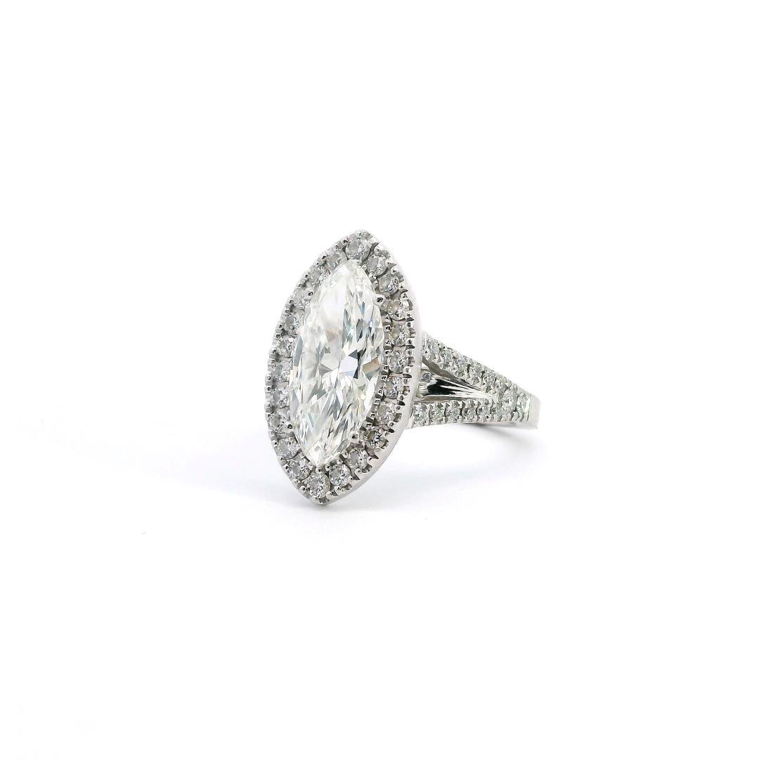 Platinum Marquise Motif Ring