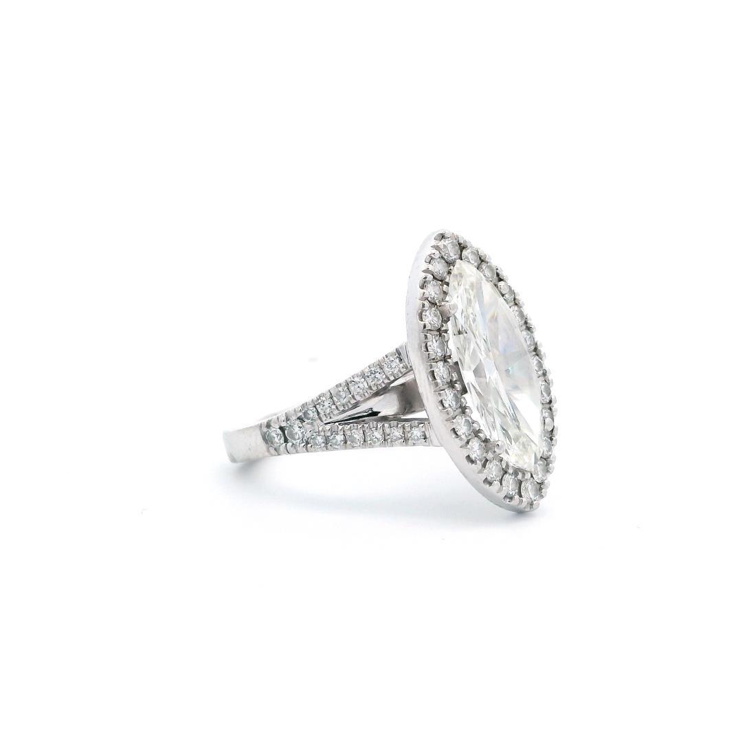 Platinum Marquise Motif Ring