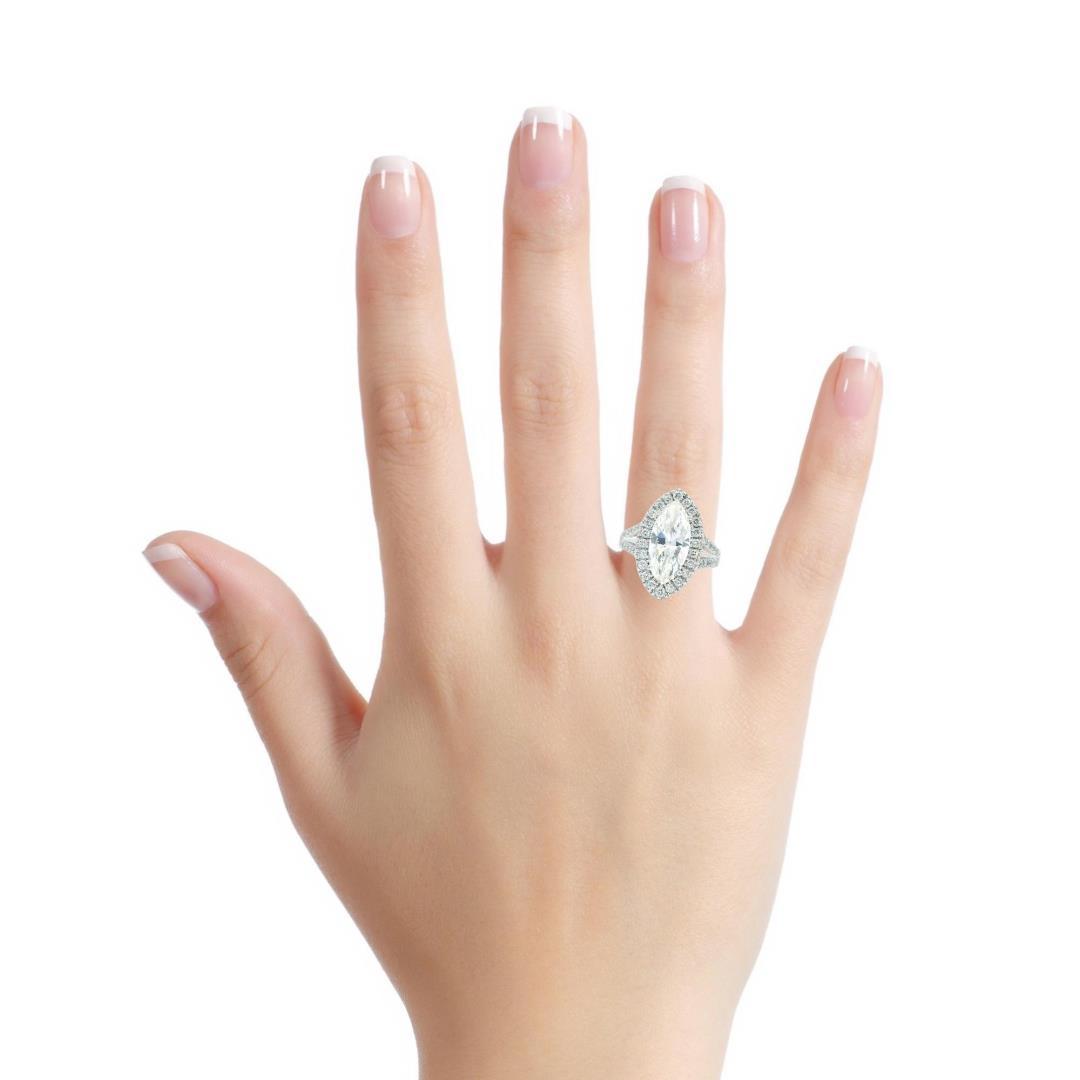 Platinum Marquise Motif Ring