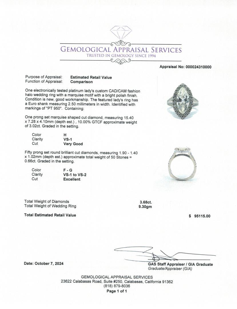 Platinum Marquise Motif Ring