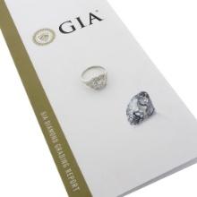 Antique Classic Art Deco Platinum 1.64 ctw GIA Old Diamond Pyramid Engagement Ri