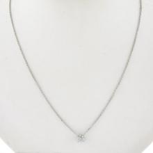 New 14K Gold .47 ctw Round Brilliant Diamond Solitaire Pendant w/ Adjustable Cha