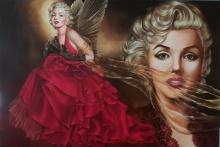 Marilyn in Red Dress ORIGINAL by Margaret Korona