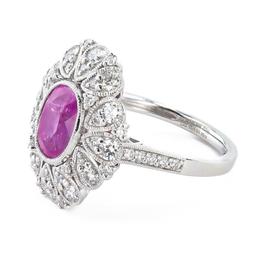 3.05 ctw UNHEATED Pink Sapphire and 0.89 ctw Diamond Platinum Ring (GIA CERTIFIE