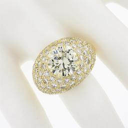 Estate 18k Yellow Gold 7.95 ctw GIA Round Brilliant Diamond Engagement Bombe Rin