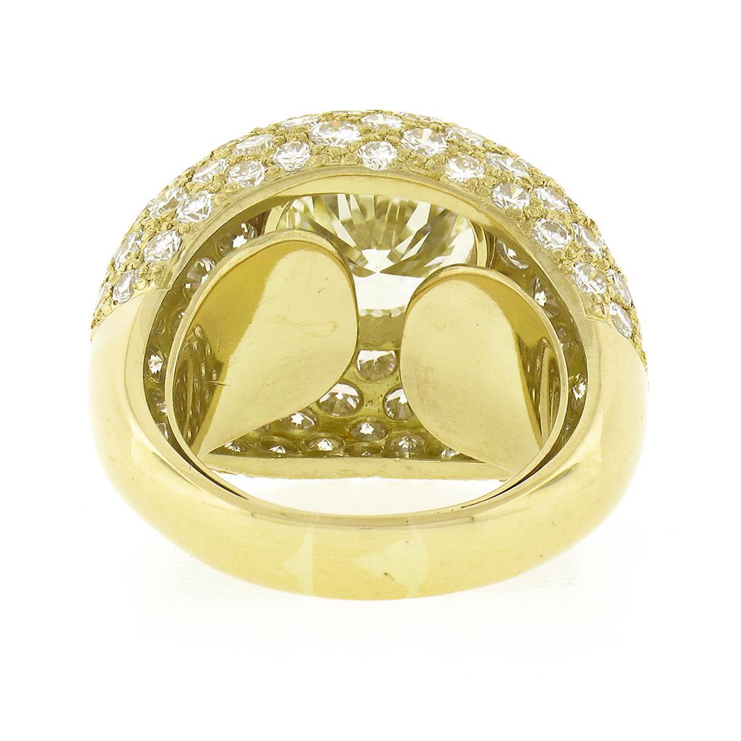 Estate 18k Yellow Gold 7.95 ctw GIA Round Brilliant Diamond Engagement Bombe Rin