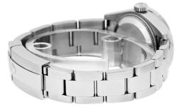 Rolex Ladies Stainless Steel Quickset Salmon String Diamond Datejust Wristwatch