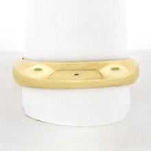 Unisex Classy 14K Yellow Gold 3.5mm Plain Domed Polished Stack Wedding Band Ring