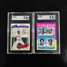 Set of (2) Jim Rice Baseball Cards - SGC Graded Rookie & All-Star