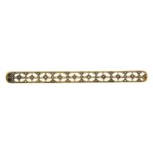 Antique Victorian 9k Yellow Gold Pave Set Bead Seed Pearls Long Bar Pin Brooch