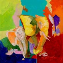 Elephant And The Butterfly I by Yuval Wolfson