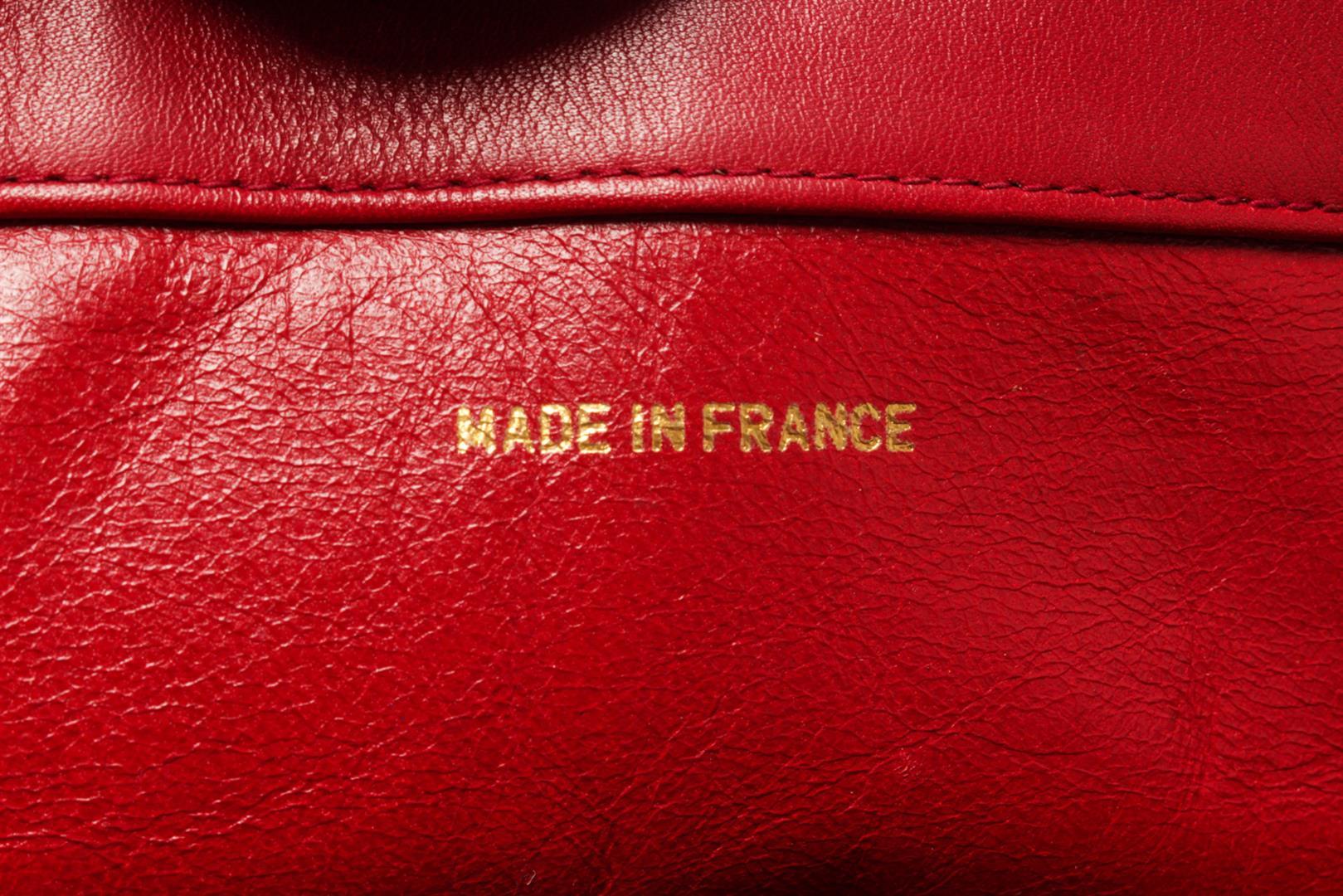 Chanel Red Lambskin Chain Shoulder Bag