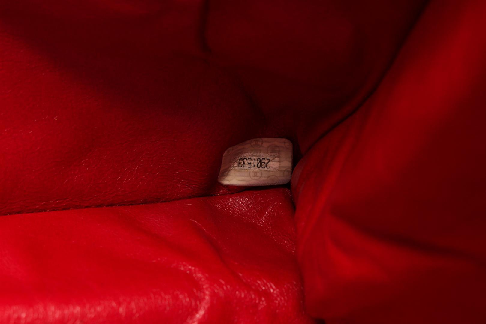 Chanel Red Lambskin Chain Shoulder Bag