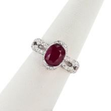 2.29 ctw BURMESE Ruby and 0.84 ctw Diamond Platinum Ring (GIA CERTIFIED)