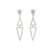 14kt WG Diamond "V" Dangle Earrings