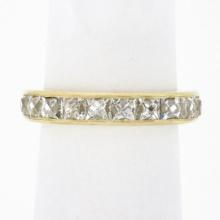 NEW 18k Yellow Gold 1.75 ctw French Cut Channel Diamond Stack Wedding Band Ring