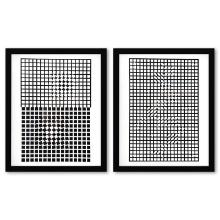 Eridan - 3 et TLINKO de la serie Corpusculaires (Diptych) by Vasarely (1908-1997