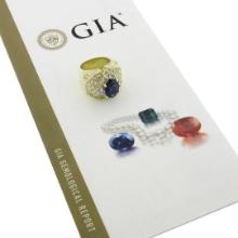 Estate 18K Gold 10.72 ctw GIA Oval Sapphire & Diamond Statement Cocktail Ring