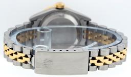 Rolex Ladies Quickset Two Tone Champagne 1 ctw Diamond Datejust Wristwatch 26MM