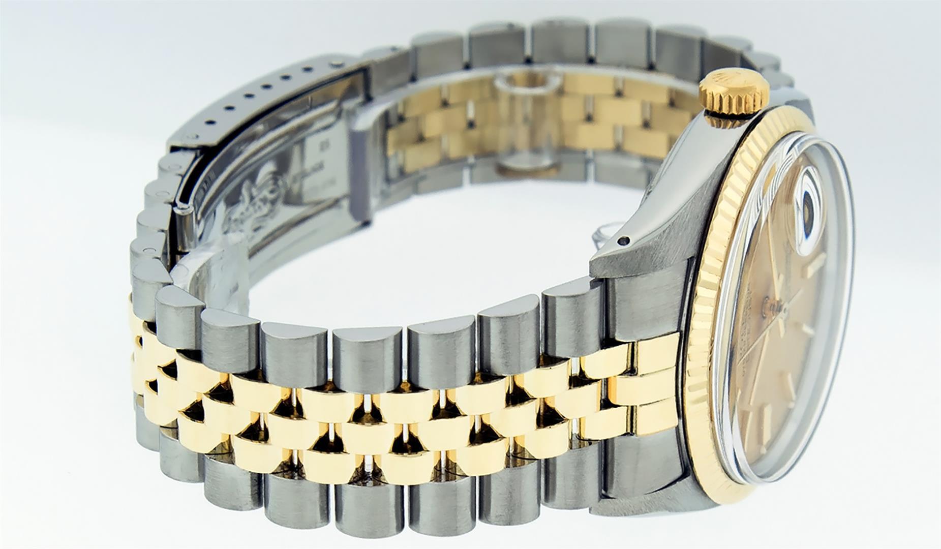 Rolex Mens Quickset 14K Yellow Gold And Stainless Steel Champagne Index Datejust