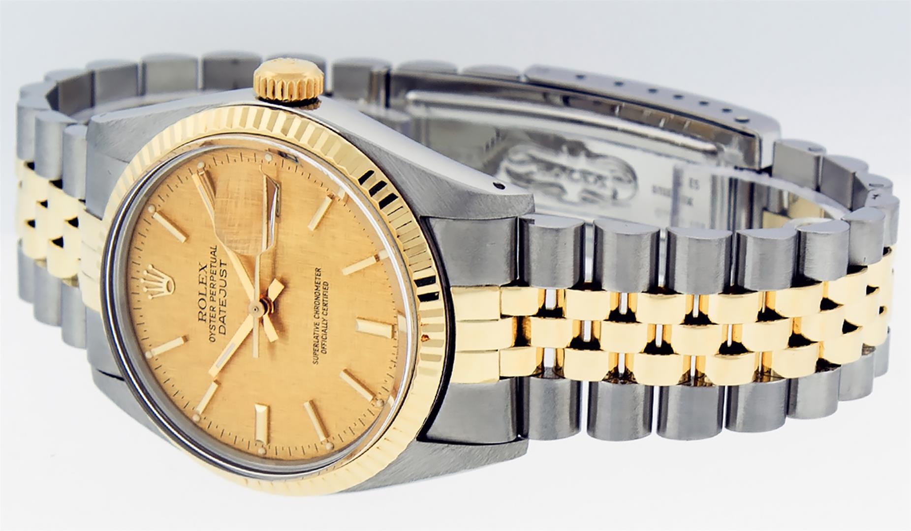 Rolex Mens Quickset 14K Yellow Gold And Stainless Steel Champagne Index Datejust