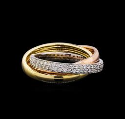 0.70 ctw Diamond Ring - 14KT Tri Color Gold