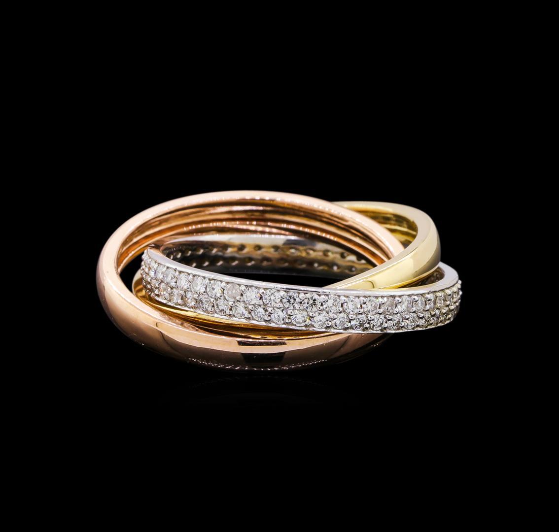0.70 ctw Diamond Ring - 14KT Tri Color Gold
