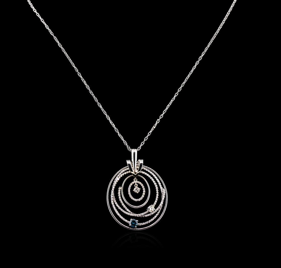 1.80 ctw Diamond Pendant With Chain - 14KT White Gold