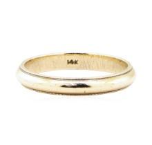 3.5mm Half Dome Milgrain Edge Wedding Band - 14KT Yellow Gold