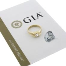 Antique 14k Gold 0.95 ctw GIA Certified Old Cut Belcher Diamond Engagement Ring