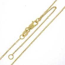NEW 14k Yellow Gold 1.35 ctw Round Brilliant Blue Zircon Solitaire Pendant & Cha