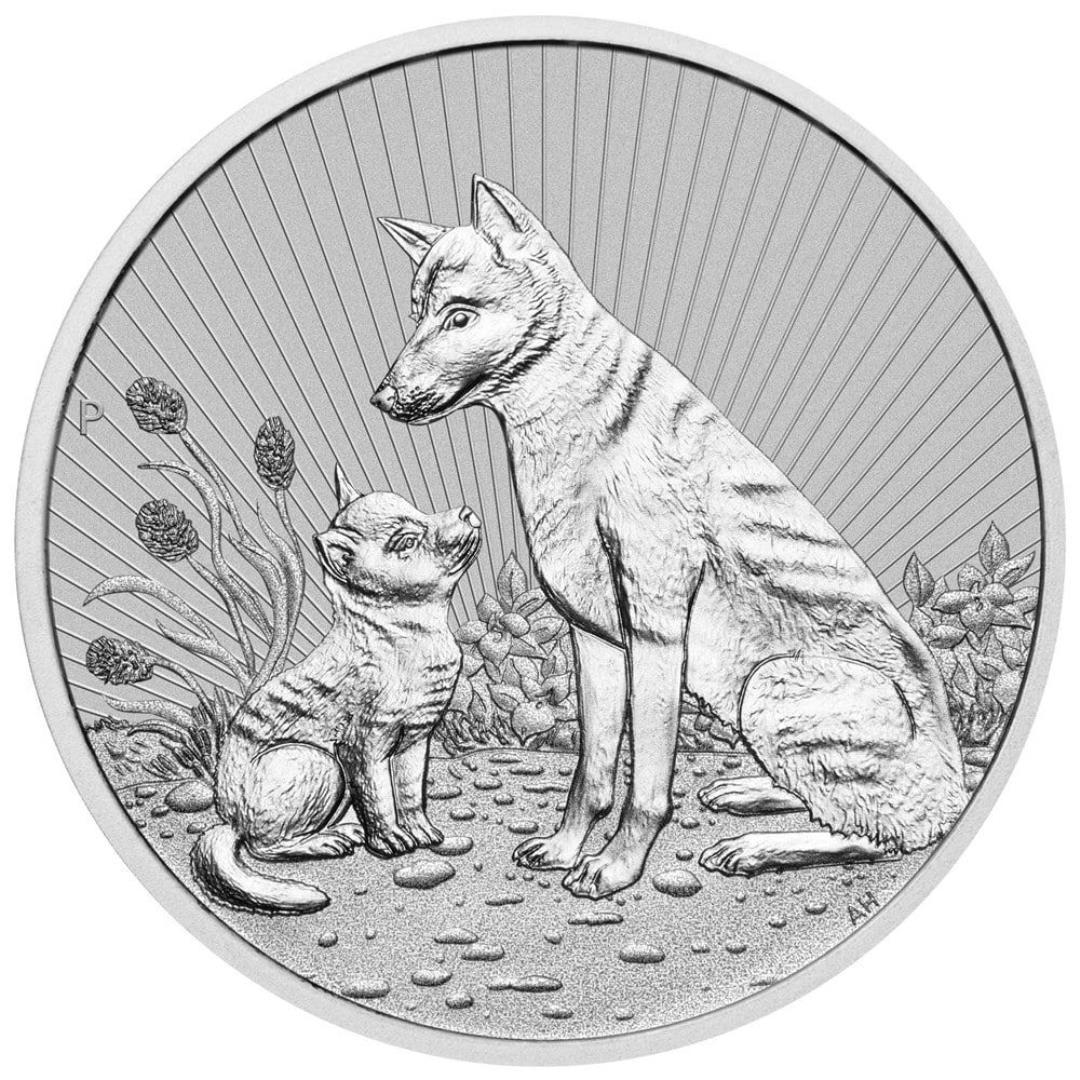 2022 2oz Australian Piedfort Dingo Silver Coin