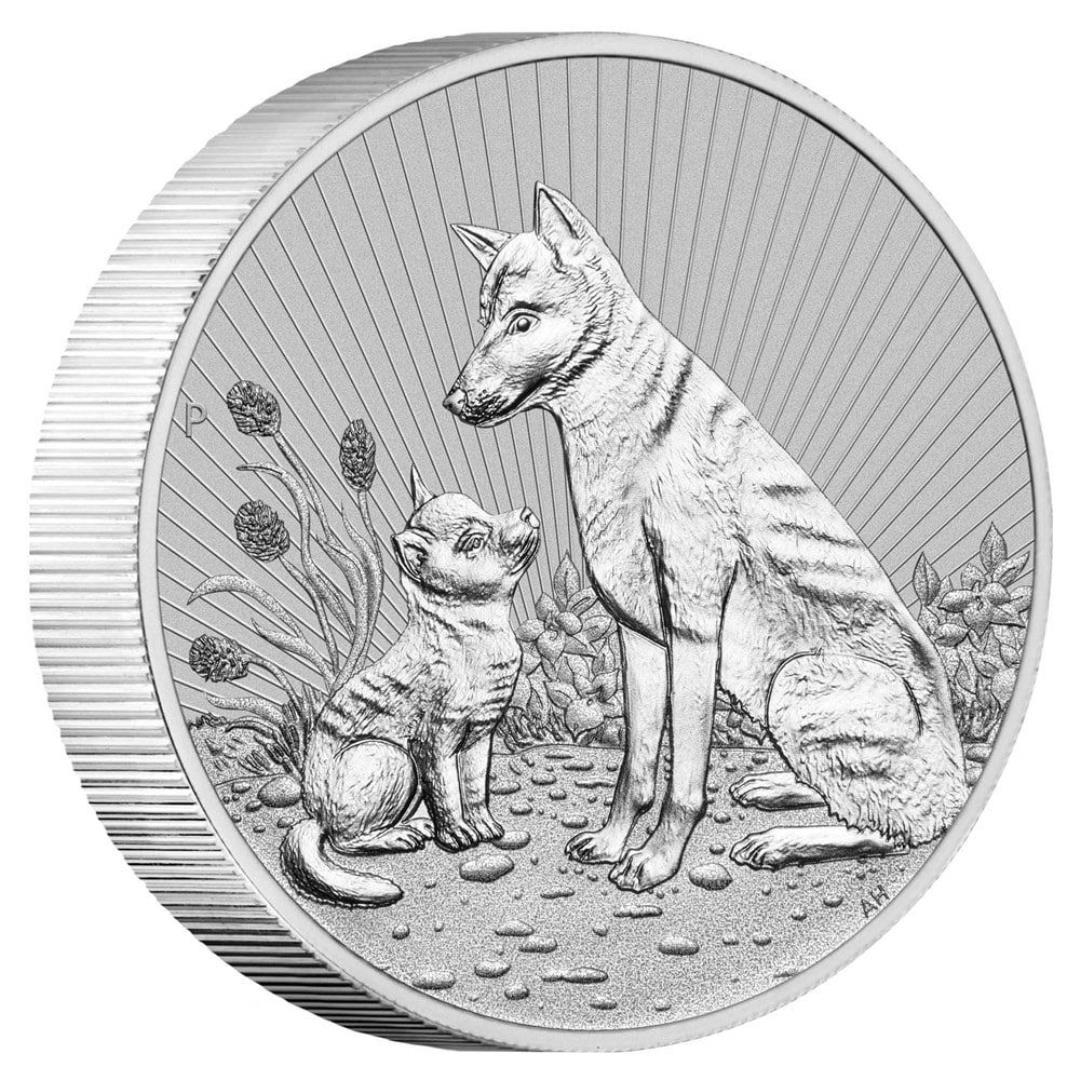 2022 2oz Australian Piedfort Dingo Silver Coin