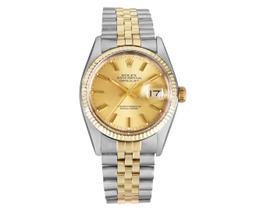 Rolex Mens Two Tone 36MM Champagne Index Datejust With Rolex Box