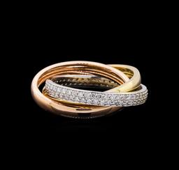 0.70 ctw Diamond Ring - 14KT Tri Color Gold