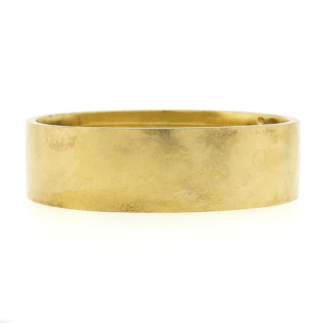 Antique Etruscan Revival 14K Gold Turquoise & Rose Cut Diamond Bangle Bracelet