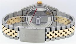 Rolex Mens Quickset 2T Yellow Gold And Steel Champagne Index Datejust Wristwatch