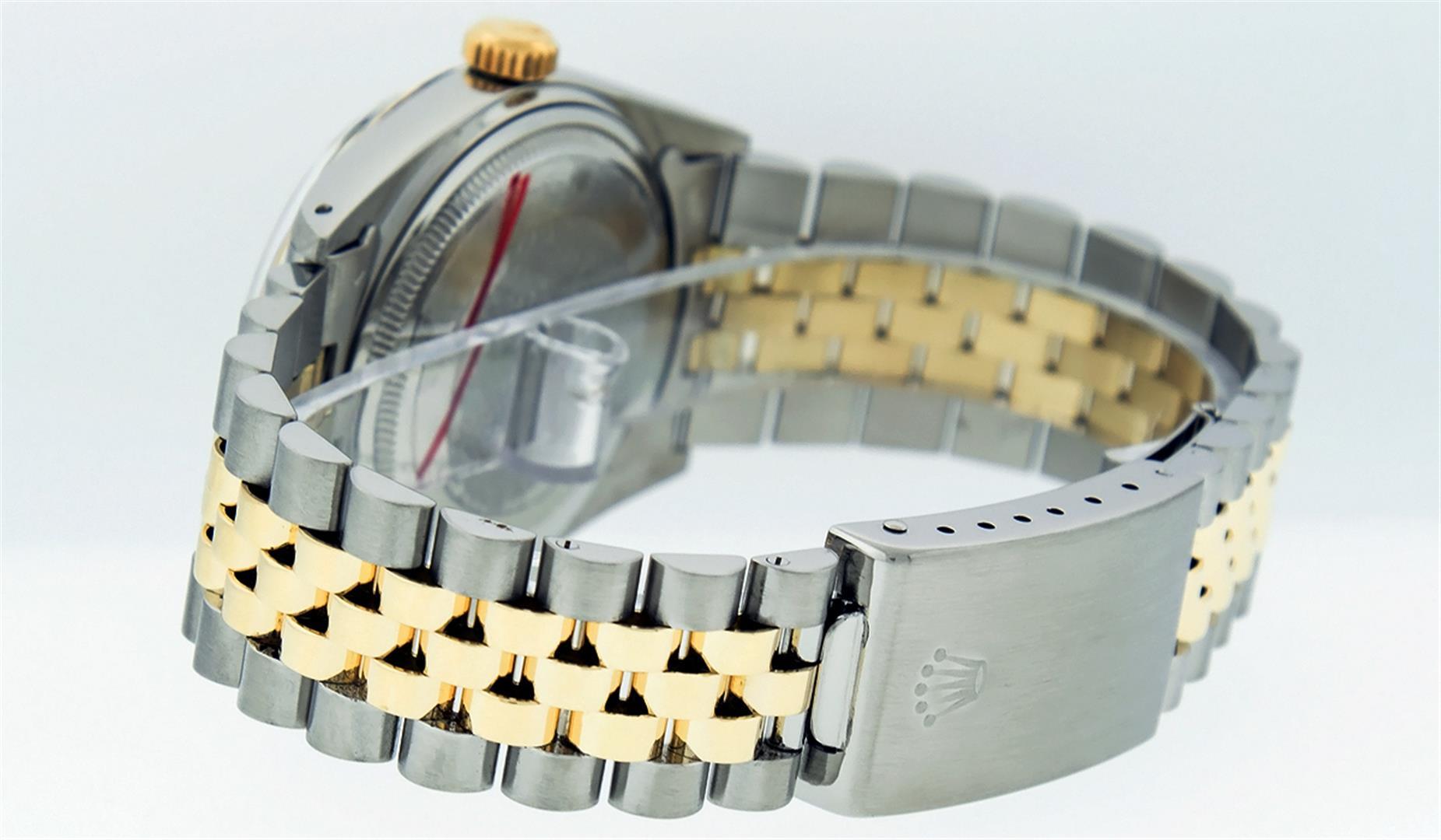 Rolex Mens Quickset 2T Yellow Gold And Steel Champagne Index Datejust Wristwatch