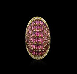 18KT Yellow Gold 8.36 ctw Tourmaline and Diamond Ring
