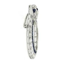 Antique Art Deco Platinum Old Cut Diamond & Sapphire Ribbon Circle Wreath Brooch